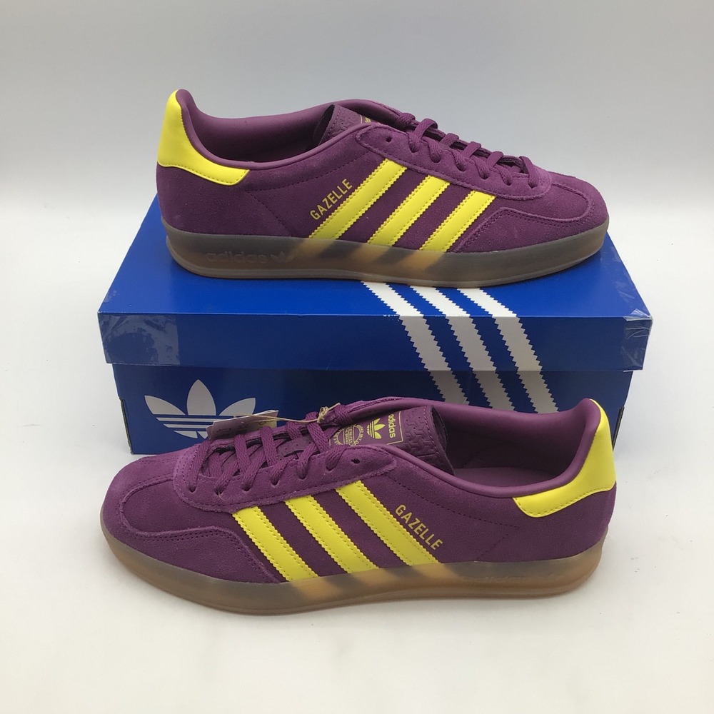 Adidas Gazelle Indoor W Purple Mauve Yellow Sneakers JS1415 Womens Size 9.5 NEW